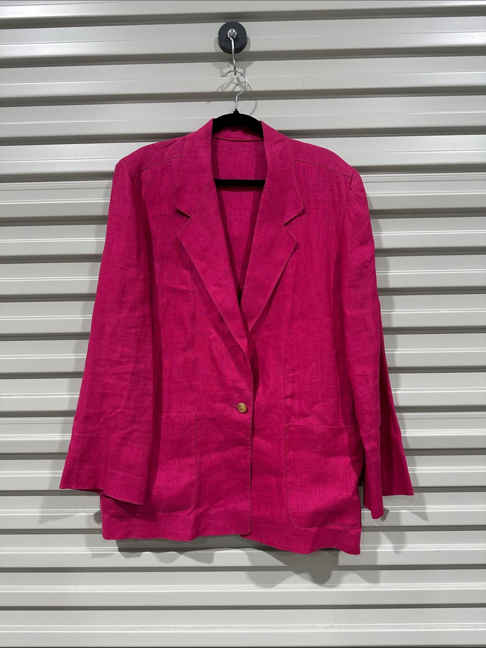 Larry Levine Fuchsia Single-Button Blazer